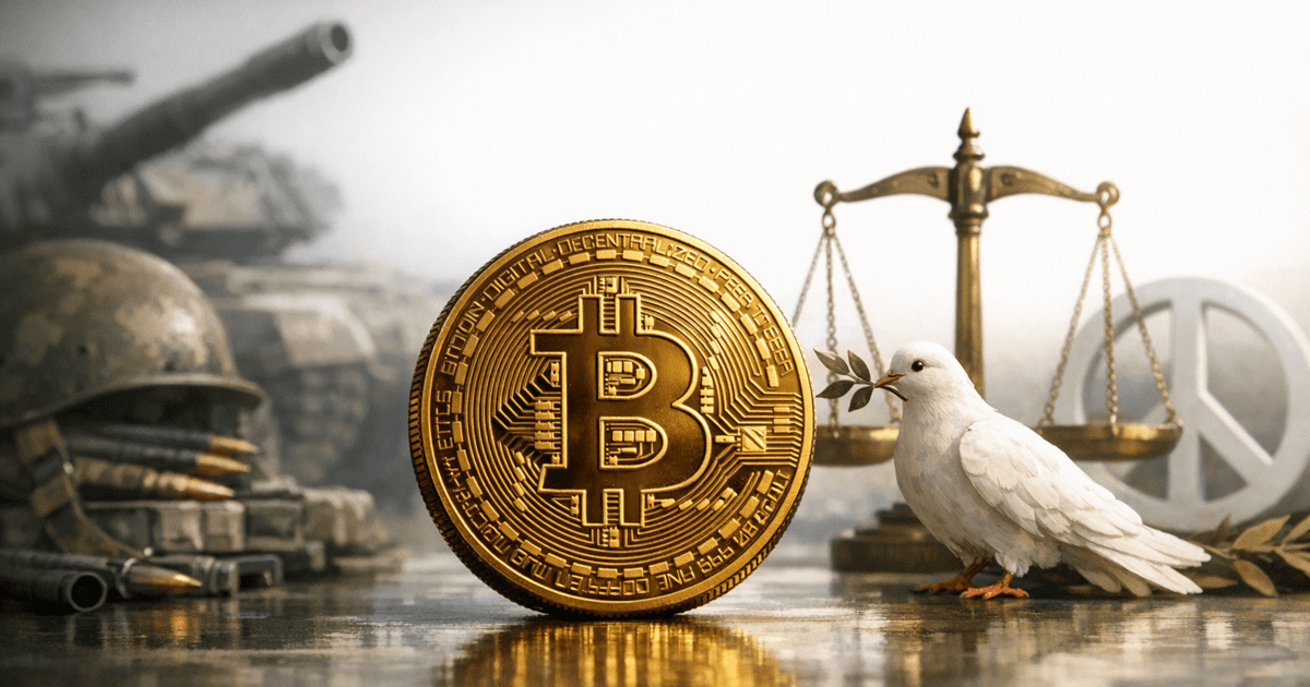 Editorial Bitcoin image about hard money and the cost of war